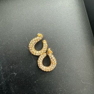 Napier high quality costume gold tone stones earrings